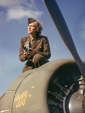 Photographer Margaret Bourke White with U.S. Bomber Command in England