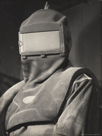Paul Bakiel Wearing Protective Helmet and Heavy Canvas Clothing at Aluminum Co. of America Plant
