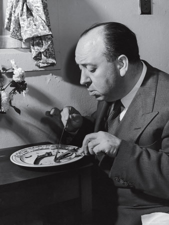 Alfred Hitchcock Eating Lamb Chops