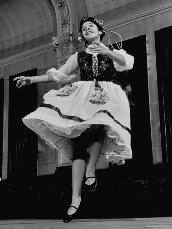 Member of Amateur Dance Group Practicing an Old Polish Folk Dance at East Side Polish Hall
