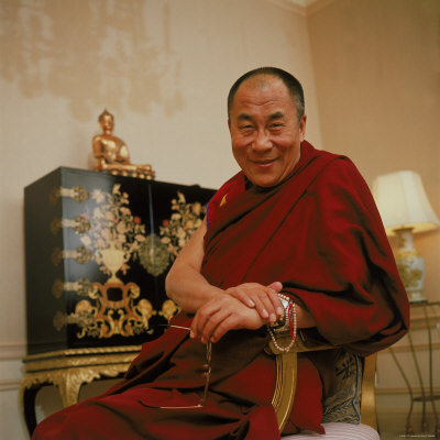 Tibetan Spiritual Leader in Exile Dalai Lama in Smiling Portrait