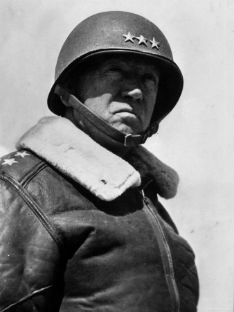 American Three Star General George S. Patton Jr, Commander of US 7th Army