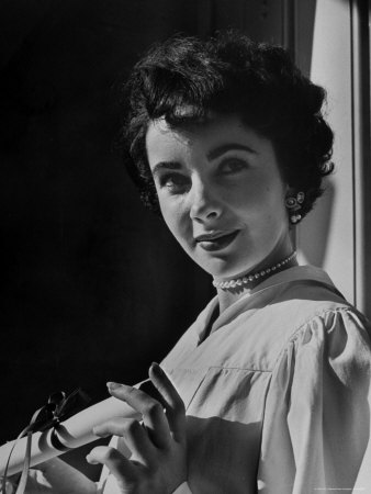 Elizabeth Taylor Holding Her Diploma at Hollywood