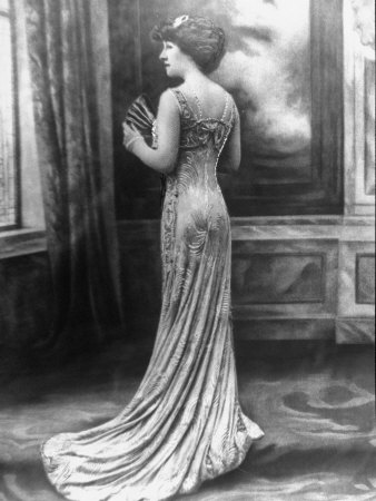 French Actress Posing for Cameo Modeling What a Lady of Fashion Would Be Wearing to a Soiree