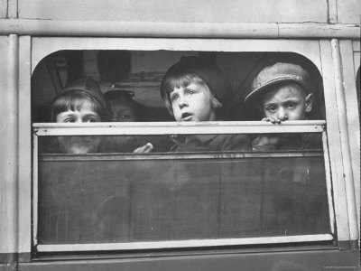 Children Being Evacuated from City During Ongoing German Bombing Blitz, aka the Battle of Britain