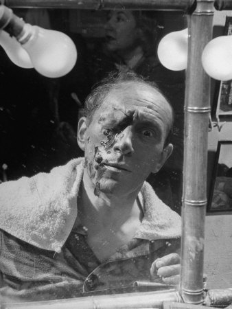 Tony Laurent Putting on Horror Makeup for Show at the Grand Guignol Theater