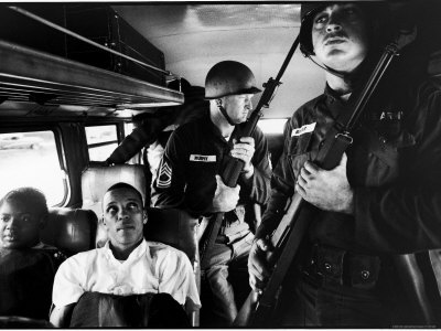 Freedom Riders Julia Aaron and David Dennis on Interstate Bus from Montgomery, AL to Jackson, MS