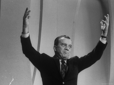 TV Emcee Ed Sullivan Holding His Arms Up, During 20th Anniversary Show
