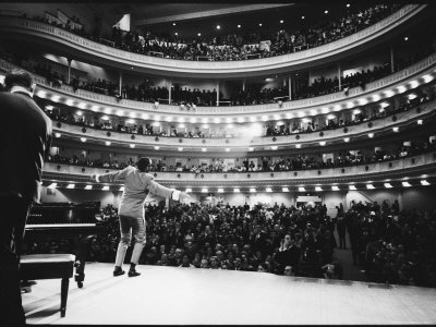 Ray Charles Singing, with Arms Outstretched, During Performance at Carnegie Hall Poster