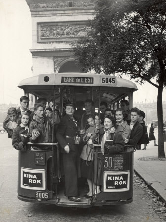 American Teenagers Riding Streetcar Towards Arc de Triomphe, Head Home