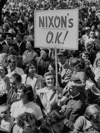 Pro Richard M. Nixon Sign Welcoming Dwight D. Eisenhower, Appearing for a Speech