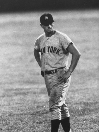 Ny Yankees Right Fielder Roger Maris Standing with Hands on Hips During Game Against Detroit Tigers