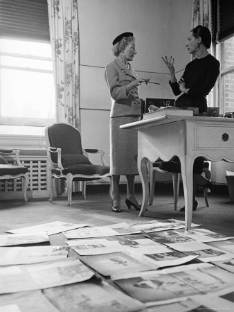 Editor Carmel Snow and Fashion Editor Diana Vreeland Reviewing Layouts in Harper