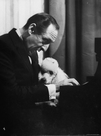 Vladimir Horowitz at the Piano with Poodle