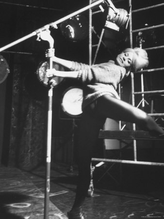 French Dancer Noelle Adam Backstage Practicing Dance Steps