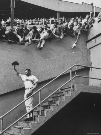Fans Welcoming Giants Star Willie Mays at Polo Grounds