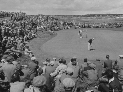 Pro. Golfer Ben Hogan Putting During the British Open