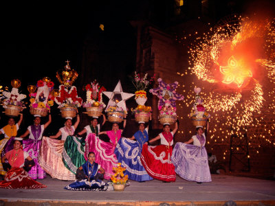 Dance and Fireworks called Bani Stui Gulal Tells the Story of the Guelaguetza, Oaxaca, Mexico