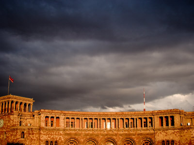 Storm Clouds Over Ministry of Finance and Economy Building, Yerevan, Armenia