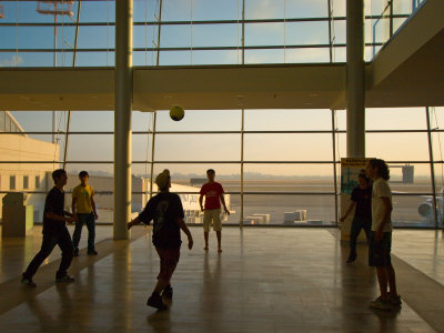 Playing Soccer at Ben Gurion Airport, Tel Aviv, Israel