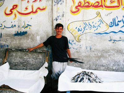 Vendor at Fish Market, Baghdad, Iraq