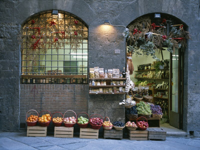 A Fruit and Vegetable Shop in Siena Poster