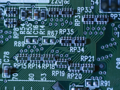 Buy Close View of Computer Circuitry Board Connections Soldered Together at AllPosters.com