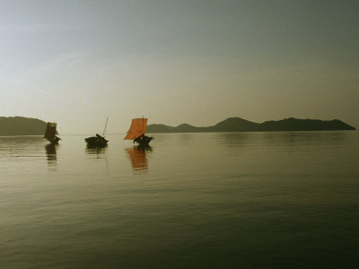 Buy Cluster of Kabangs Reflected in a Quiet Sea at Dusk at AllPosters.com