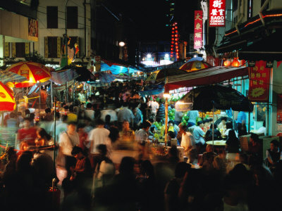 Chinatown District at Night, Singapore, Singapore
