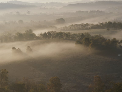 The Early Morning Mist Rises over Bell Buckle, Tennessee