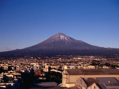 Fuji City with Mt. Fuji in background, Mt. Fuji, Japan