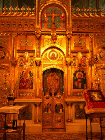 Interior Artworks of Episcopal Church, or the Monastery of Curtea De Arges, Romania,