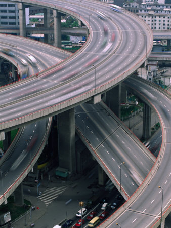 Highway Overpass Near the Yang Bu Bridge, Shanghai, China