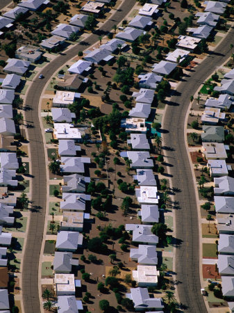 Aerial View of a Sun City Suburb, Sun City, Arizona, USA