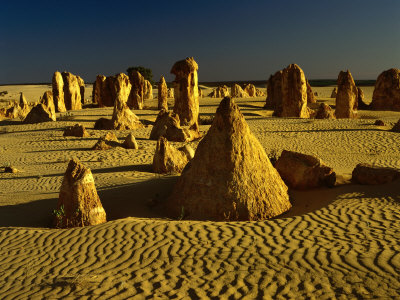 Rock Formations in the Sand of the Pinnacles Desert, Nambung National Park, Western Australia