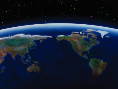 Space Illustration of Earth and Stars