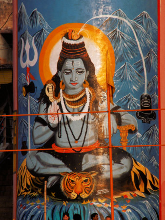 Vishnu Hindu God Mural, India