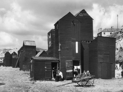 Buy Clustered on the Shingle of the Old Town of Hastings Sussex are These Tall Black Huts at AllPosters.com