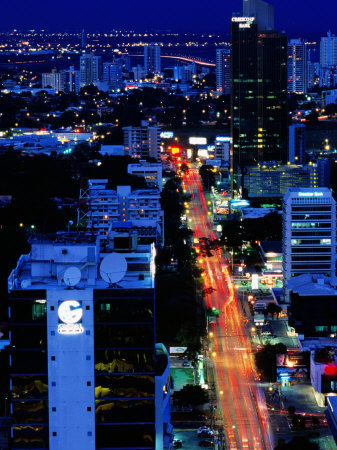 Buy Overhead of Banking Area, Dusk, Panama City, Panama at AllPosters.com