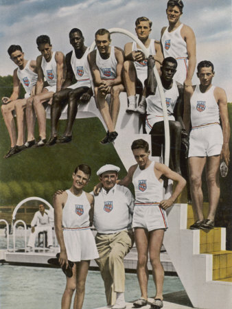 American Contestants Pose and Smile at the Side of the Swimming Pool