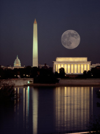 Buy Moonrise over the Lincoln Memorial at AllPosters.com