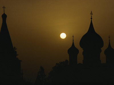 Buy Silhouetted Onion Domes of a Russian Orthodox Church at AllPosters.com