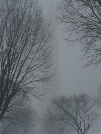 Buy The Washington Monument in the Snow at AllPosters.com