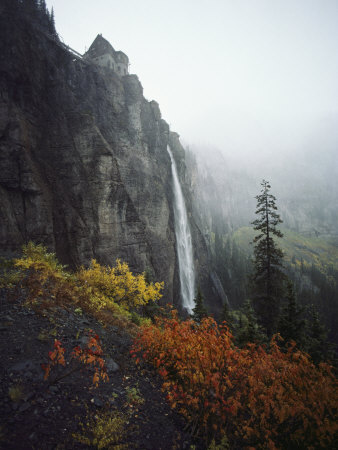 Buy Bridal Veil Falls Plummets Down a Rock Cliff Near Telluride at AllPosters.com