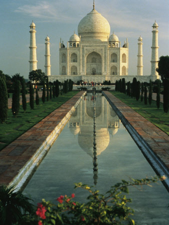 Buy The Taj Mahal with a Reflection of the Tomb on the Surface of a Pool at AllPosters.com