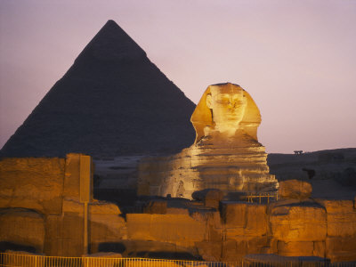 Pyramids of Giza with the Great Sphinx at Twilight