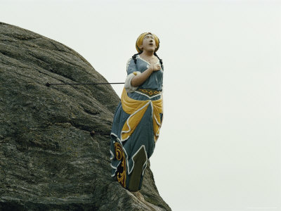 Buy Ships Figurehead on a Rock Outcropping in Norway at AllPosters.com