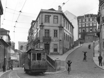 Lisbon Street Scene with Tramcar