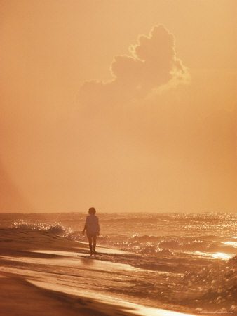 Buy A Person Walks Along the Beach at AllPosters.com