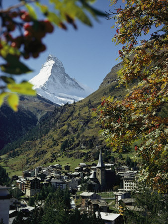 Zermatt Village with the Matterhorn in the Background
